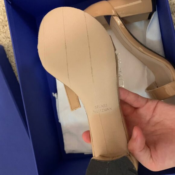 Stuart Weitzman 75 Lessnudist nude leather sandals EU 36/US 5.5 Brand New - Picture 3 of 10